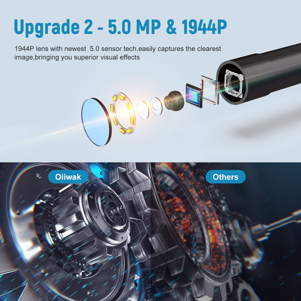 16.5FT 5MP 1944P HD Industrial Endoscope with 4.3'' IPS Screen M1201