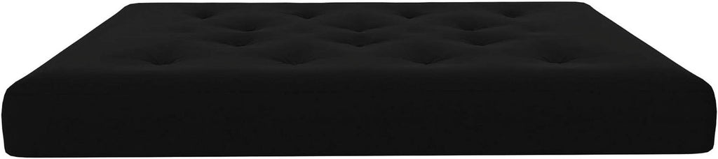 8-Inch Pocket Spring Coil Futon Mattress, Polyester Linen, Full, Black J66317