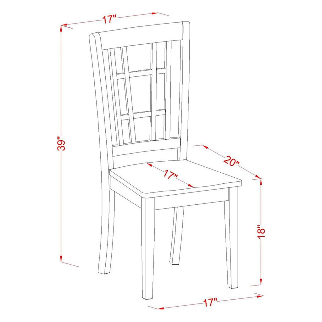 5-piece Wood Dining Table and Chairs in Cherry S5637