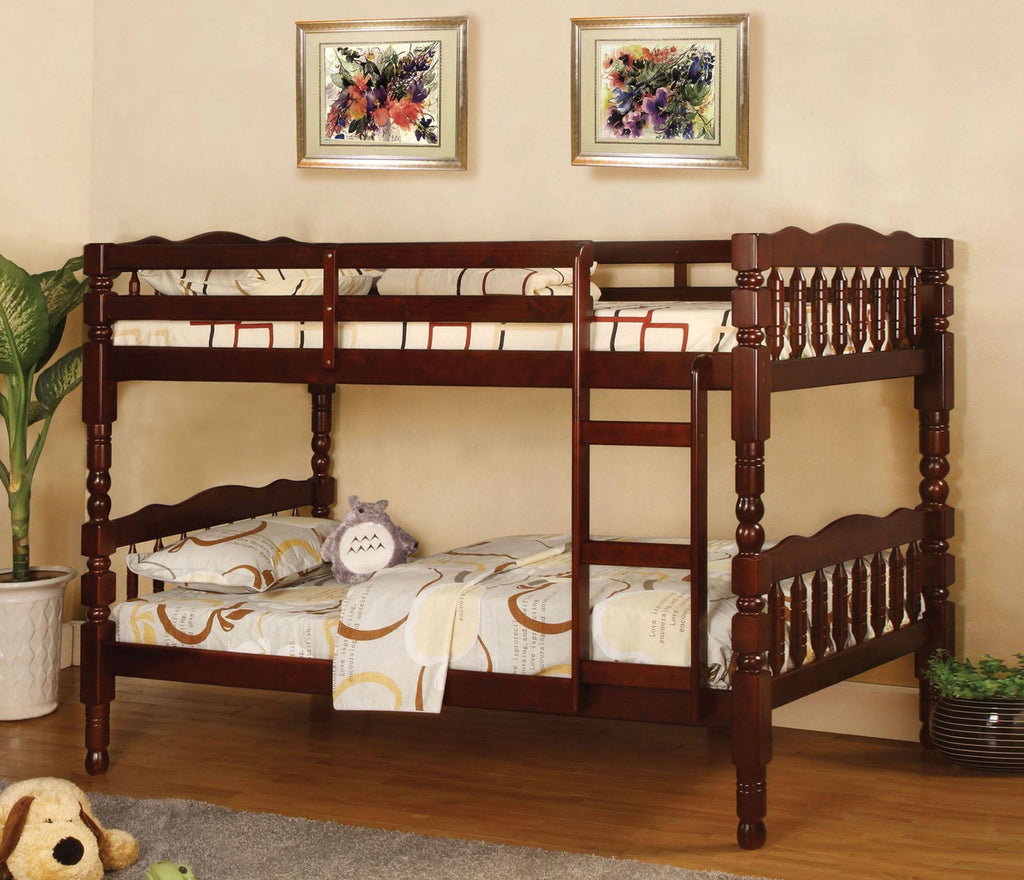 Cherry Twin Over Twin Bunk Bed O949