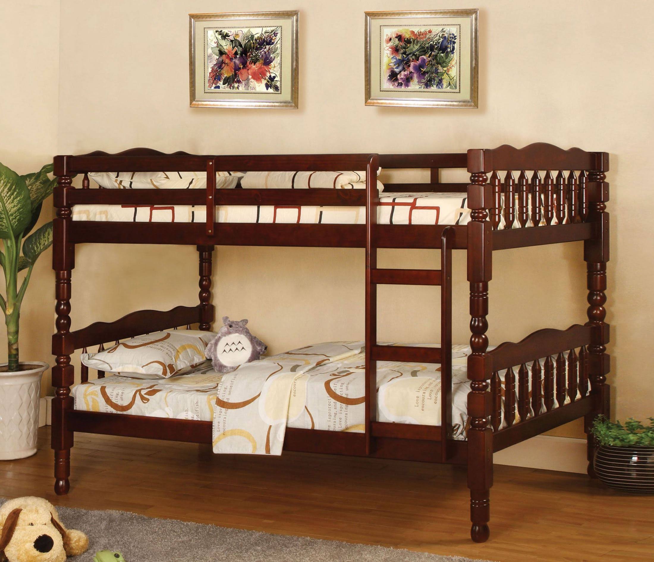 Cherry Twin Over Twin Bunk Bed O949