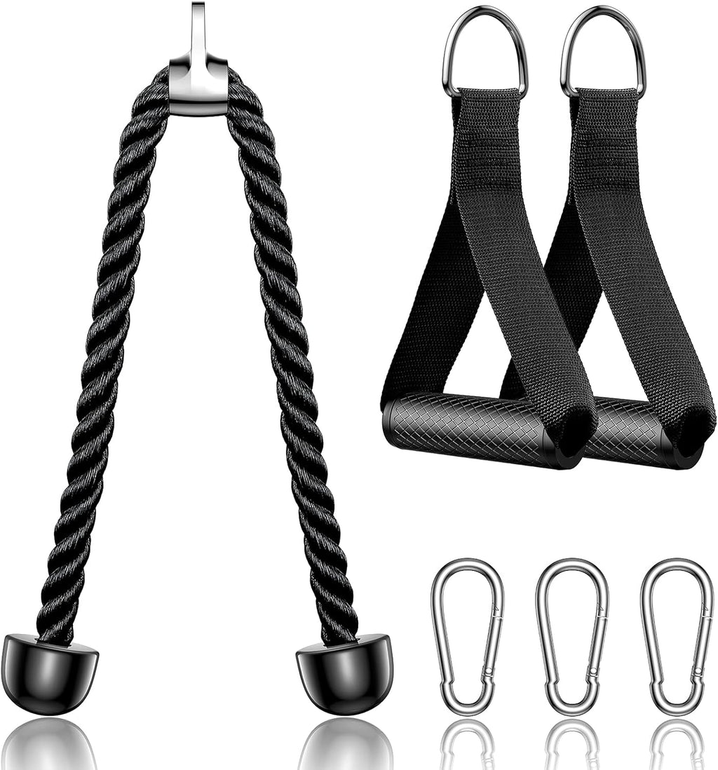 Gym Cable Attachments Double D Row Handles Tricep Rope V Shaped Bar Rotating Straight Bar L9669