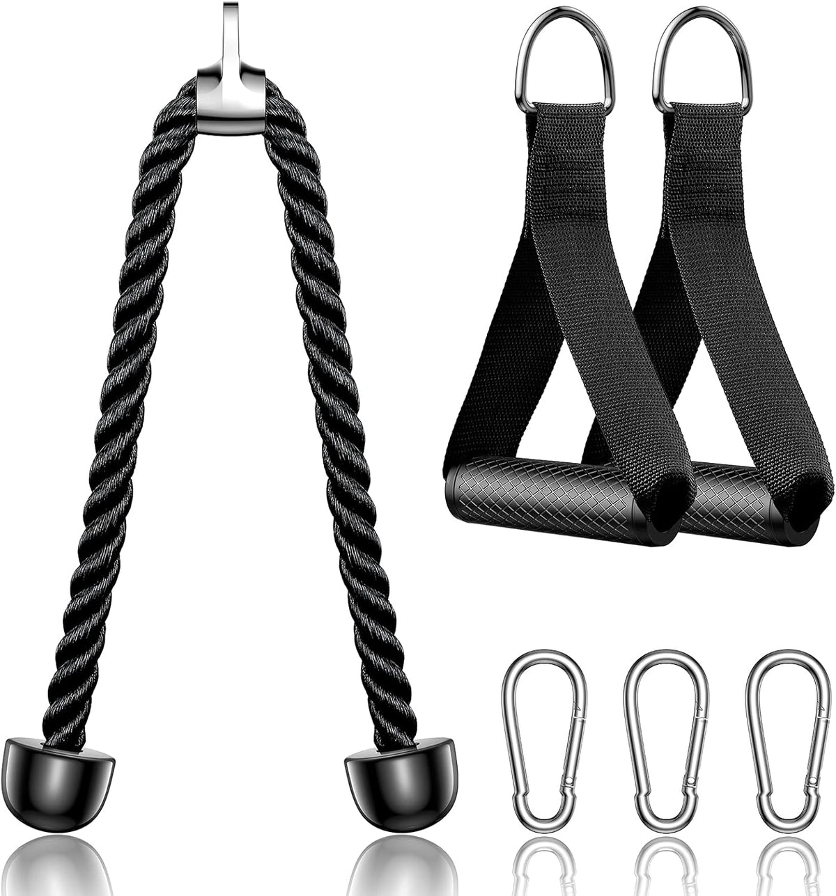 Gym Cable Attachments Double D Row Handles Tricep Rope V Shaped Bar Rotating Straight Bar L9669