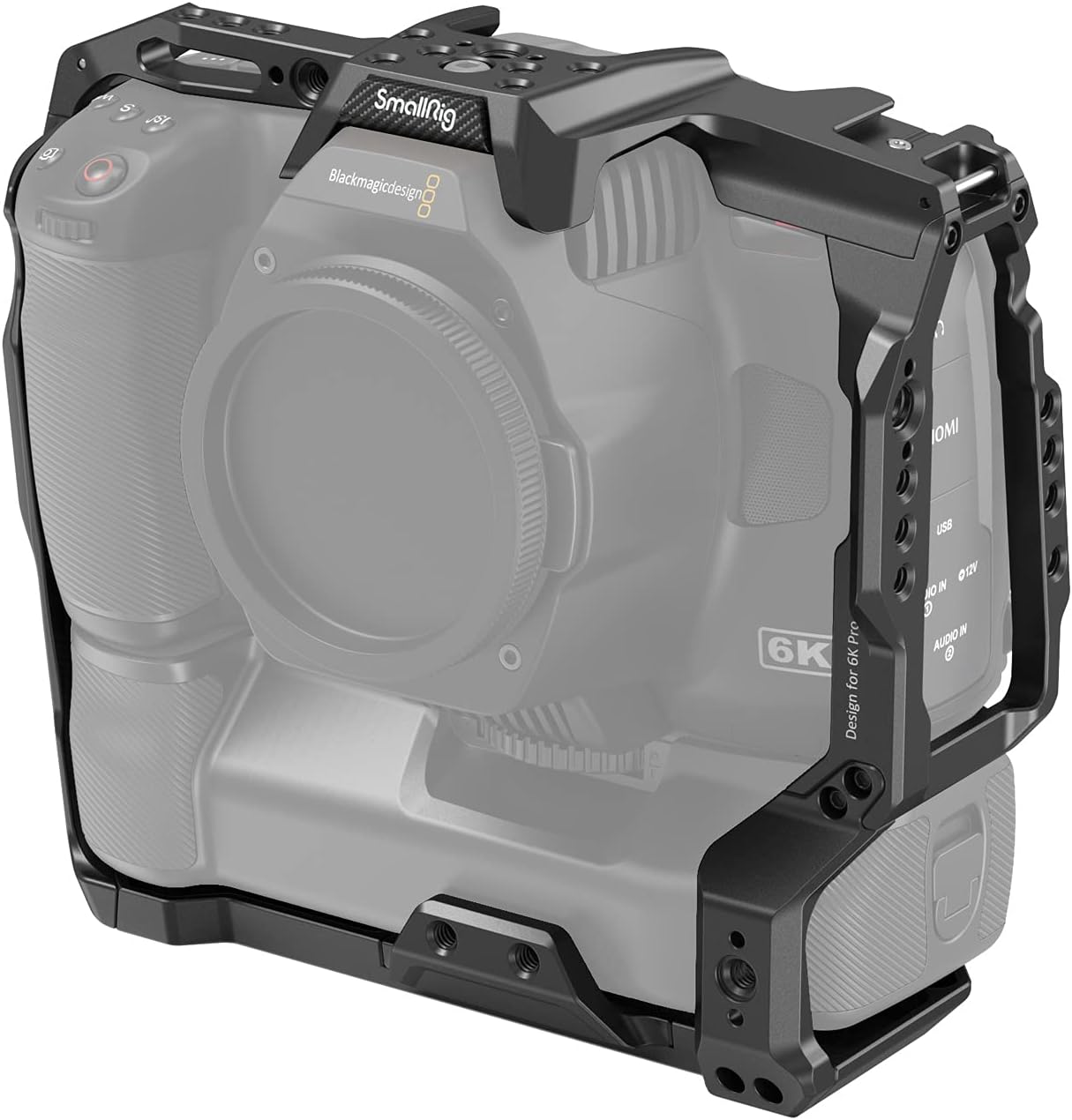 Battery Grip Cage Only for BMPCC 6K Pro with NATO Rail and Cold Shoe Mount X96157