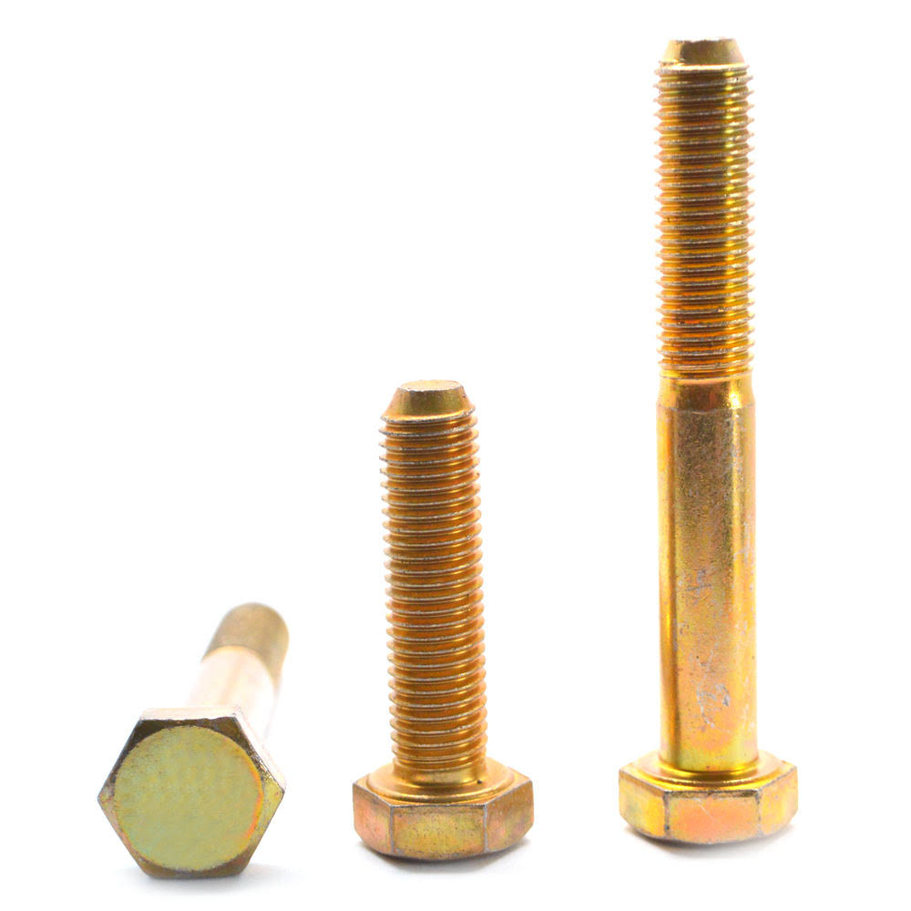 7/8x22-9 x 7 1/2x22 Coarse Thread Grade 8 Hex Cap Screw Alloy Steel Yellow Zinc Plated C502749
