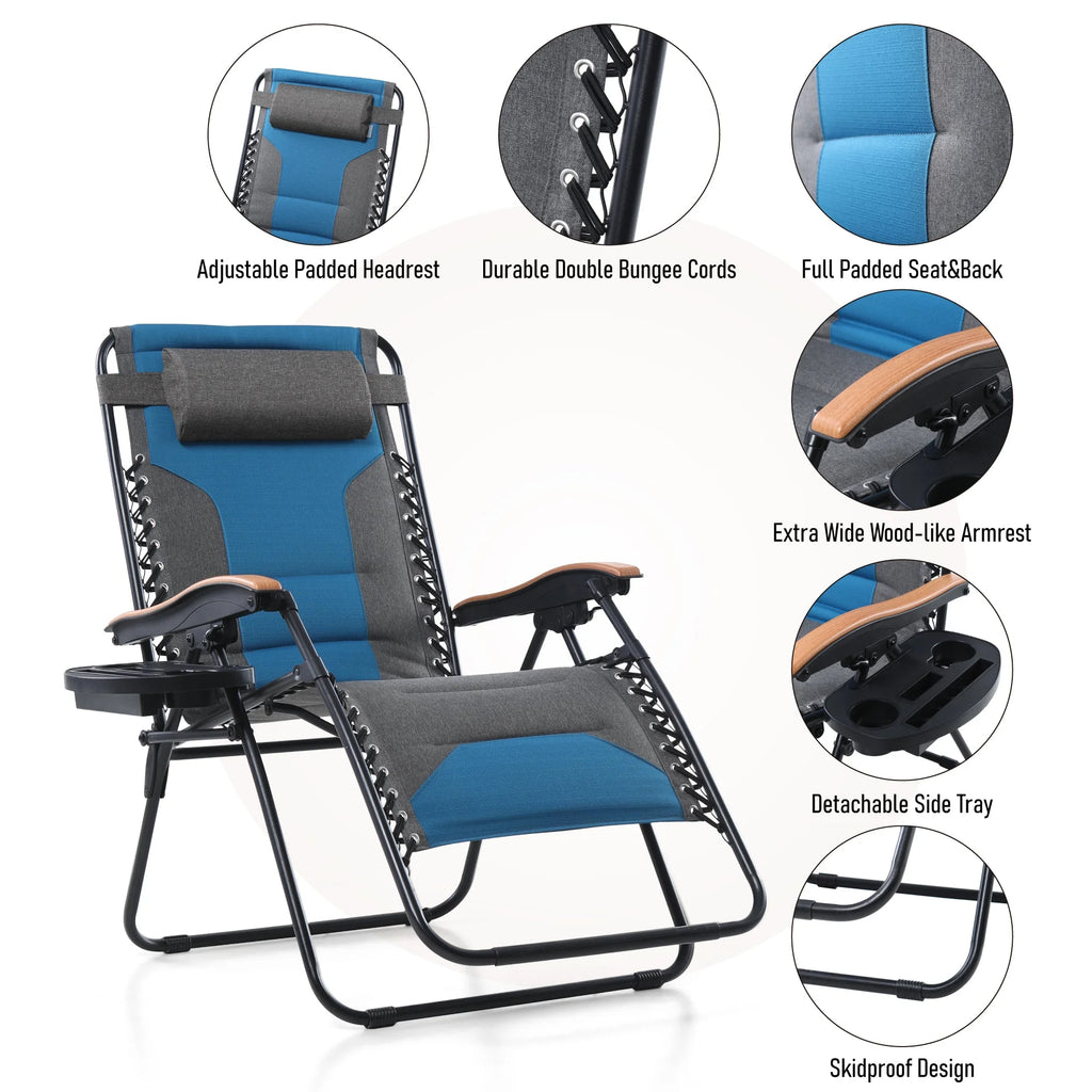 Aqua XL Oversized Padded Zero Gravity Chair C97740
