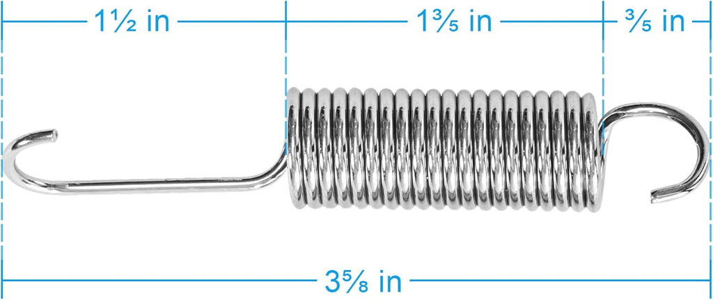 3-5/8 inch Overall Length Recliner Sofa Chair Mechanism Tension Springs Replacement Long Neck Hook [Pack of 2] F95610