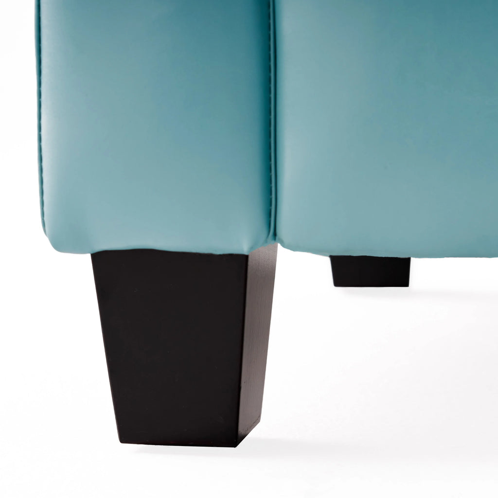 Teal and Dark Brown Bonded Leather Club Chair H762