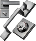 Keyless Entry Door Lock with Handle and Deadbolt, Black, Pack of 2 P689
