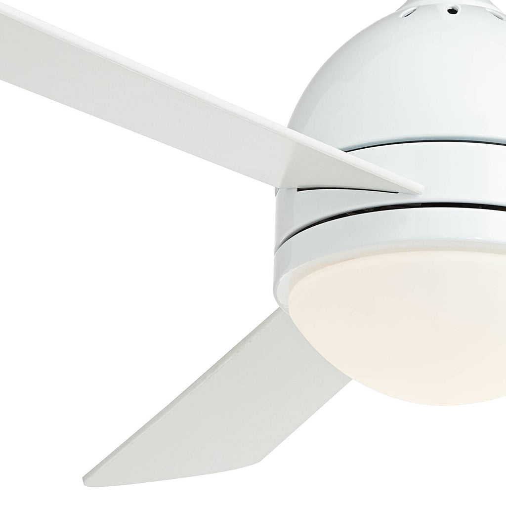 White Opal Frosted Glass LED Ceiling Fan with Light Remote Control S483505