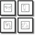 4 Piece Picture Frame Print Set on Paper D8083