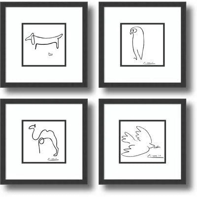 4 Piece Picture Frame Print Set on Paper D8083