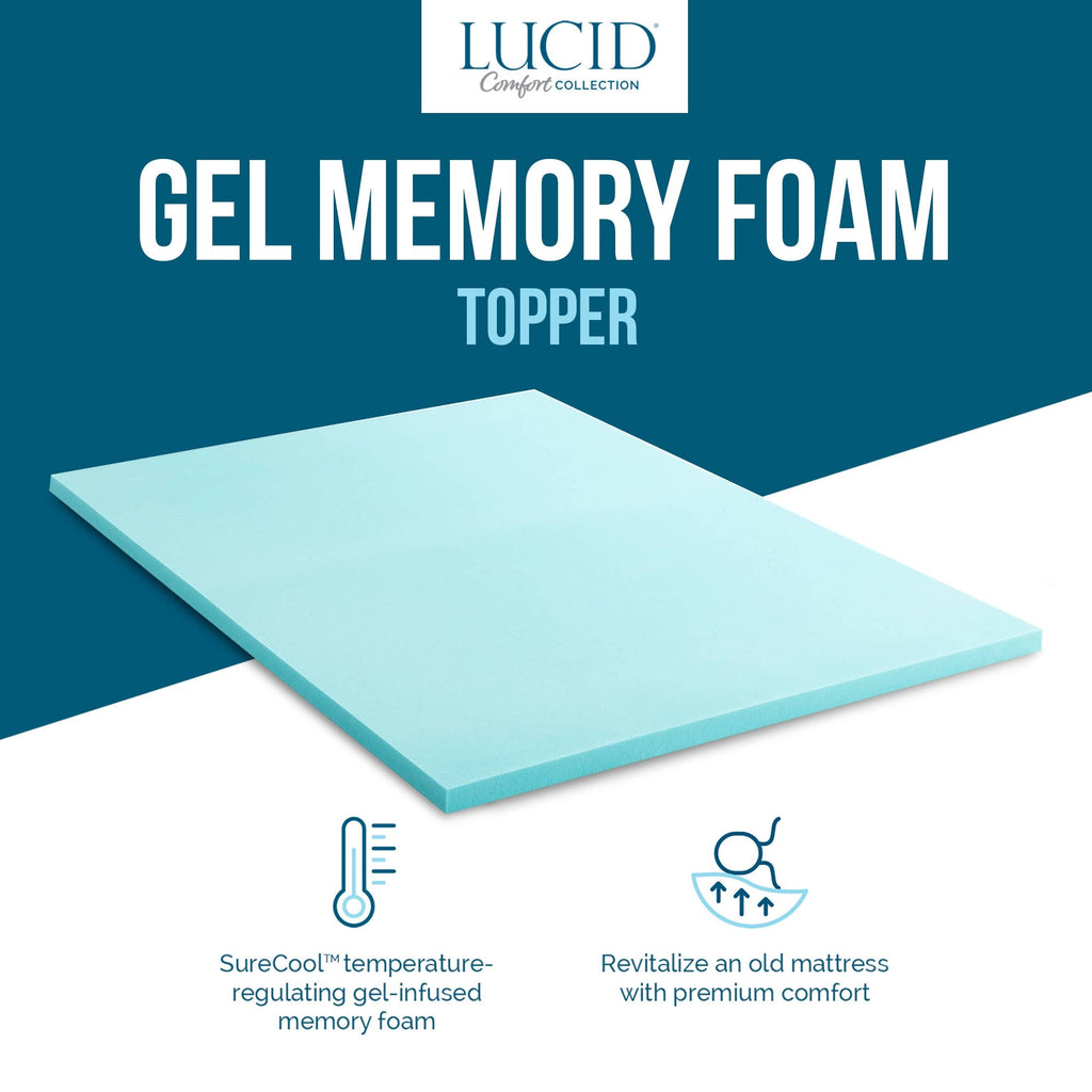 Twin Gel Memory Foam Topper with Cover F52279