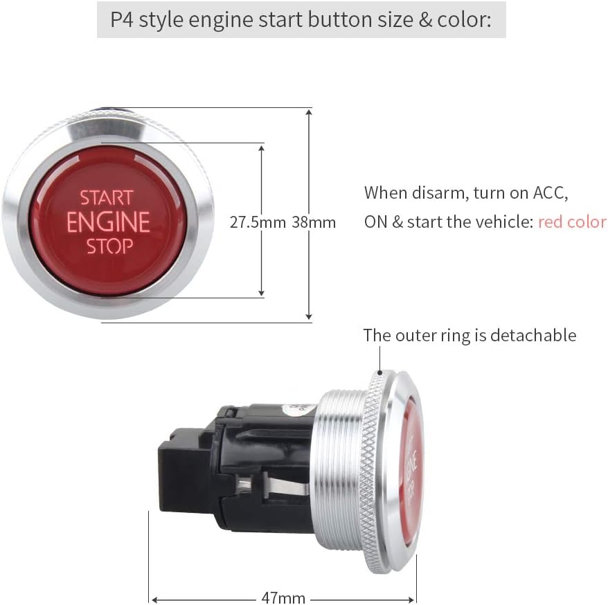 Smart Key PKE Car Alarm with Push Engine Start Button DC12V F20027
