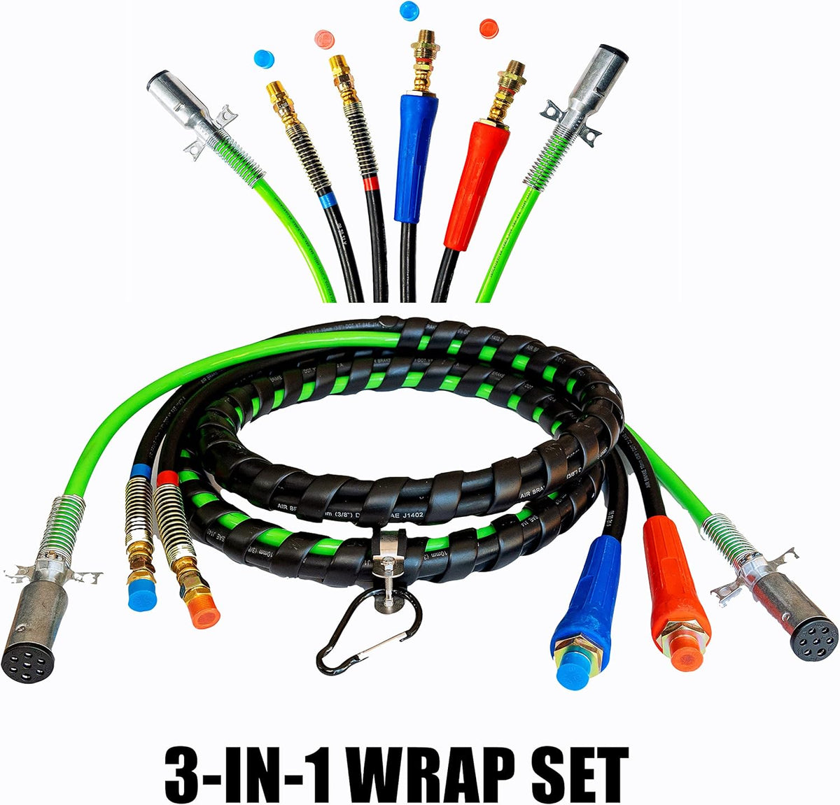 12 Ft. 3-in-1 Wrap Set ABS Electrical and Rubber Air Line Hose Assemblies L854