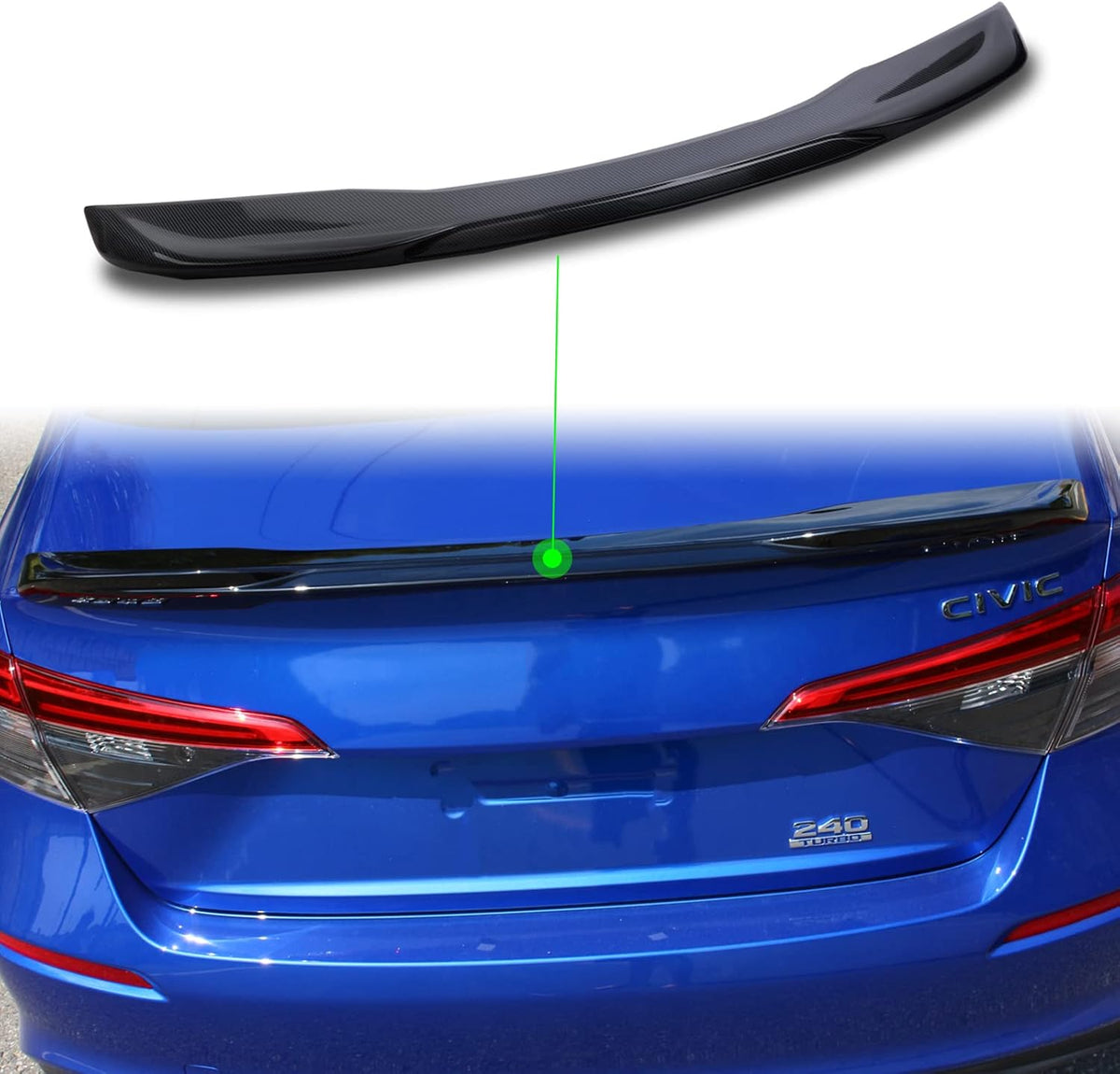 Glossy Carbon Fiber Rear Trunk Lid Spoiler for 11th Honda Civic Sedan L3698