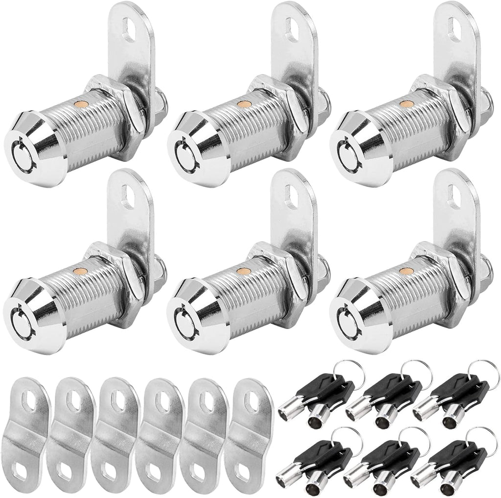 1-1/8 Inch Chrome Tubular Cam Lock 6 Pack D770830