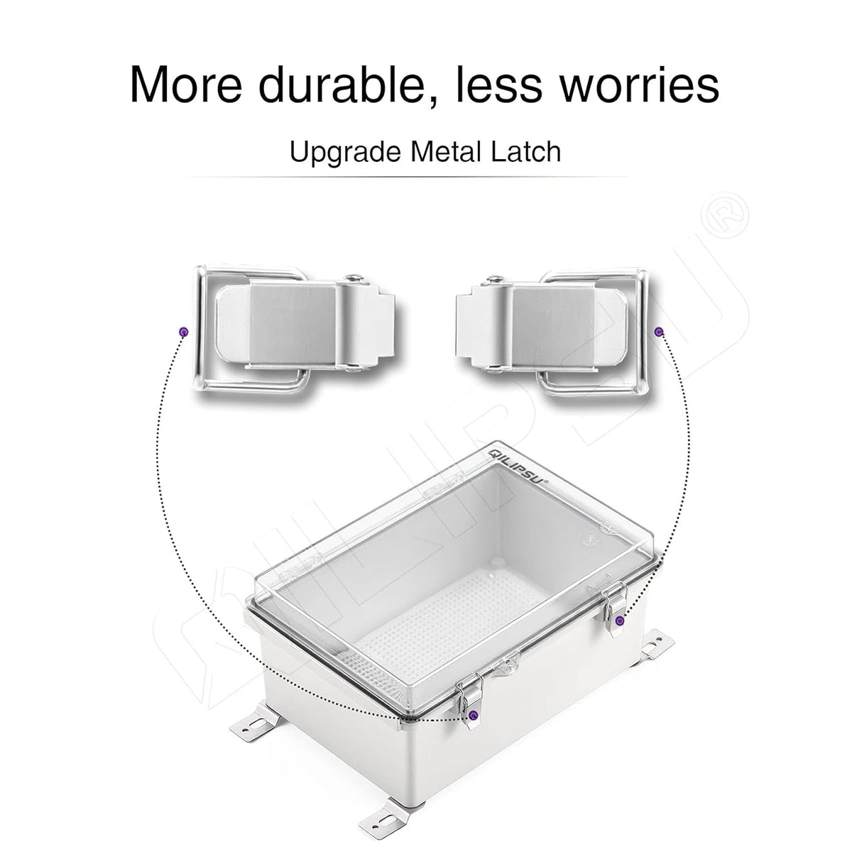 Clear Hinged Cover Junction Box with Mounting Plate, IP67 Waterproof ABS Plastic Grey, Pack of 2 F41277