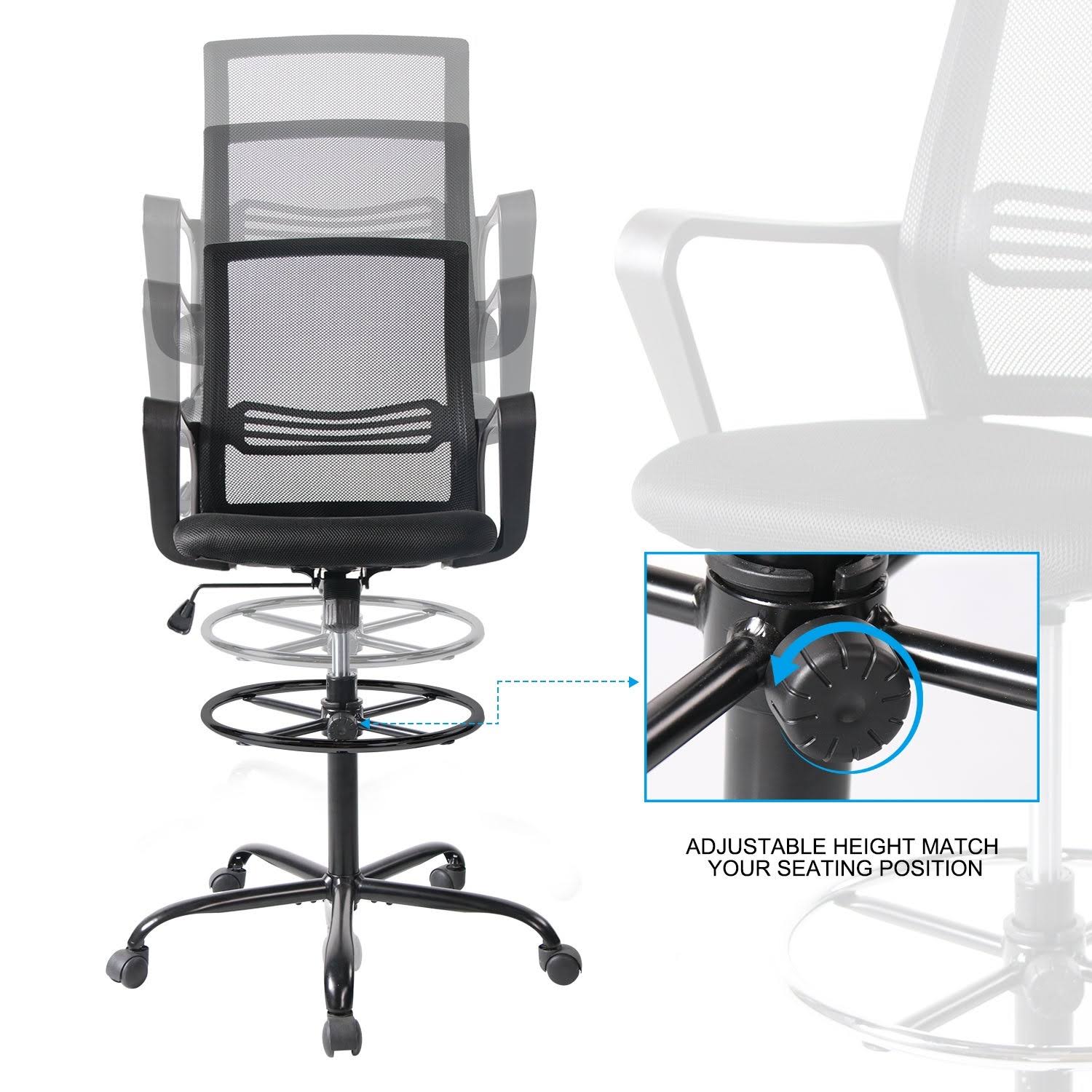 Black Adjustable Height Swivel Task Chair Y1972