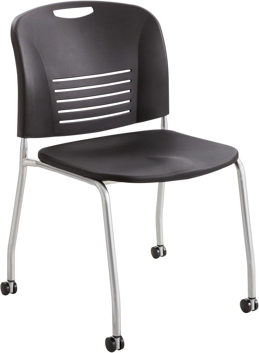 Black Stack Chair with Casters, Qty. 2 Y89622
