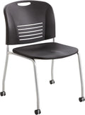 Black Stack Chair with Casters, Qty. 2 Y89622
