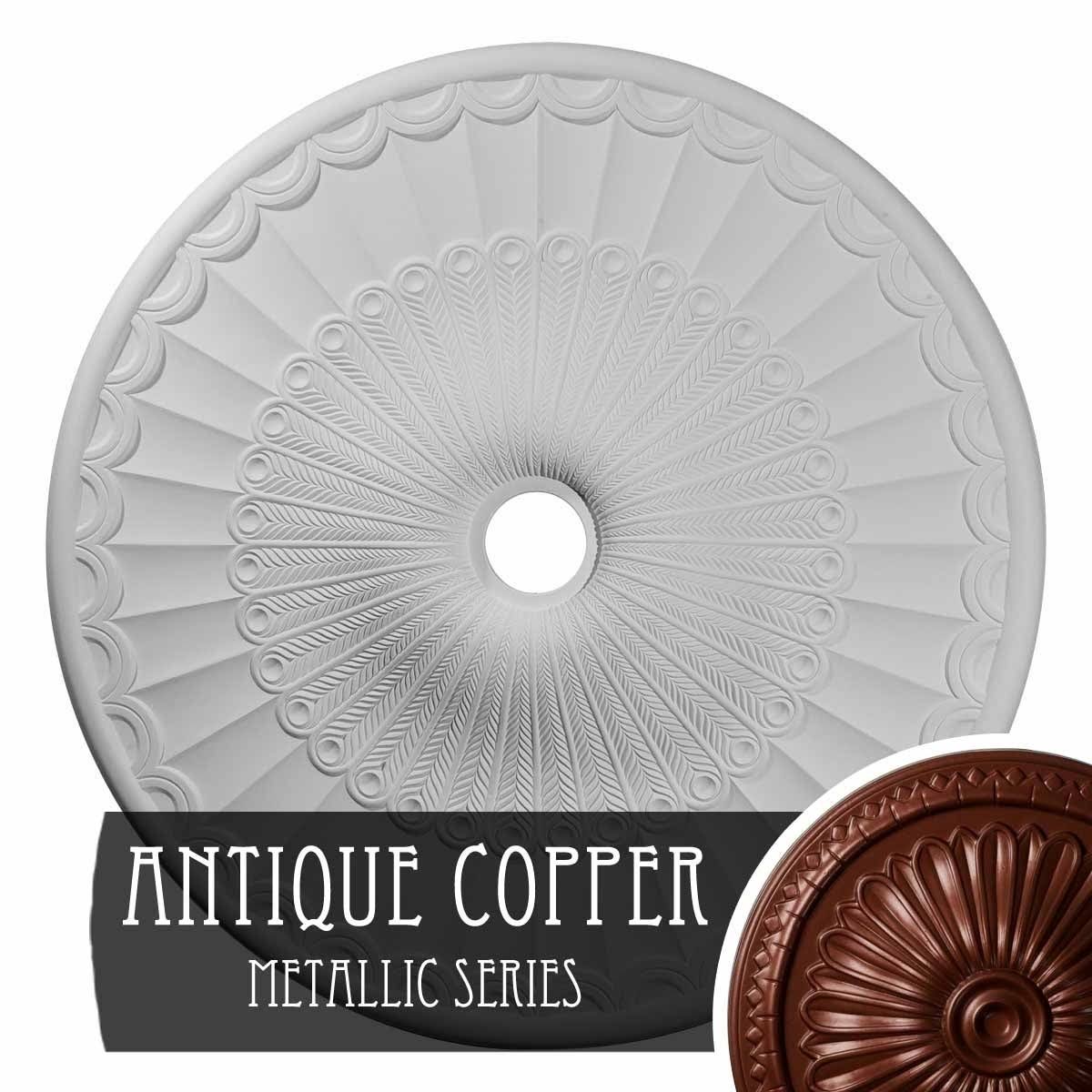 Hand-Painted Silver Ceiling Medallion O11345