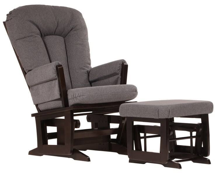 Espresso Glider and Ottoman with Charcoal H954