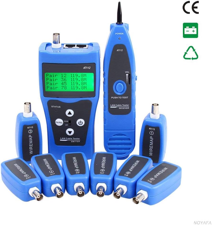 Blue Network Ethernet LAN Cable Tester with 8 Far-end Jacks N554
