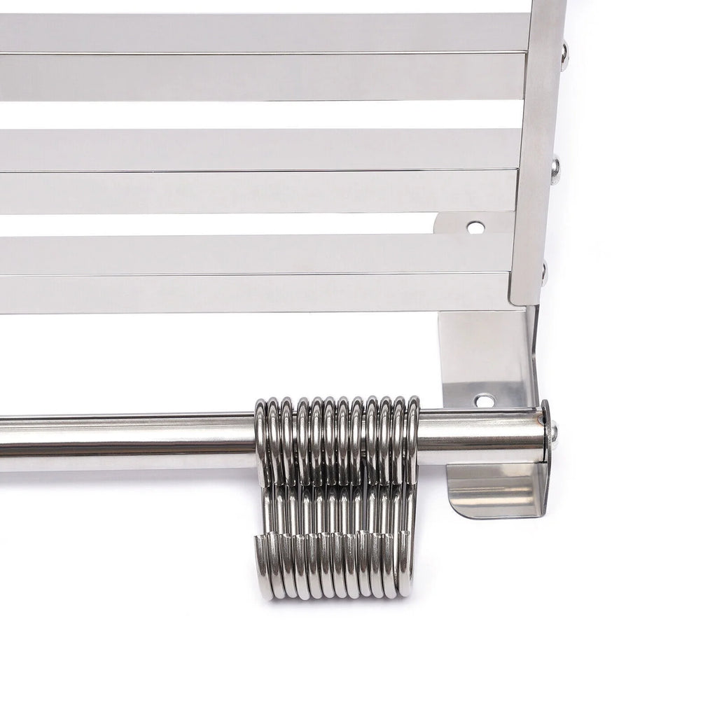 Wall Mount Microwave Oven Shelf Storage Bracket with 12 Hook Stainless E67764