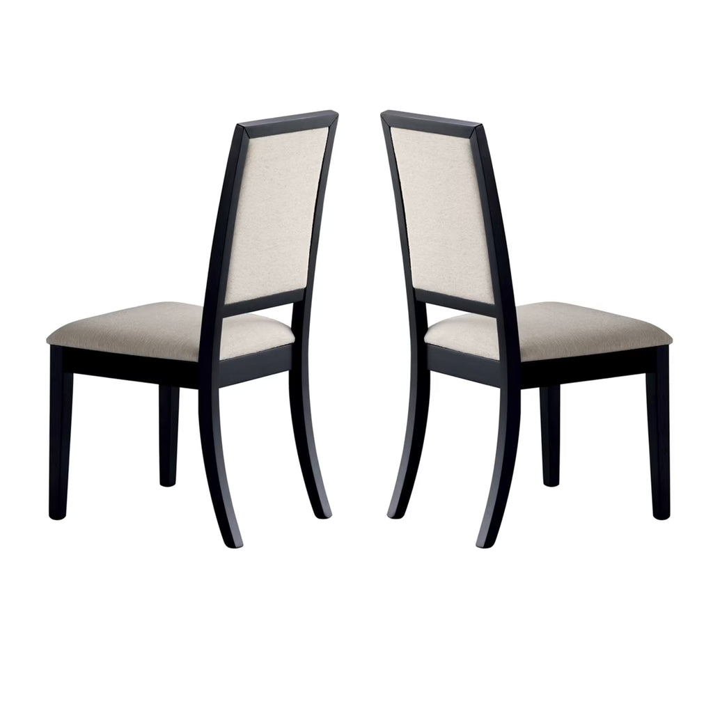 Black and Cream Upholstered Dining Side Chairs (Set of 2) J17291