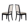 Black and Cream Upholstered Dining Side Chairs (Set of 2) J17291