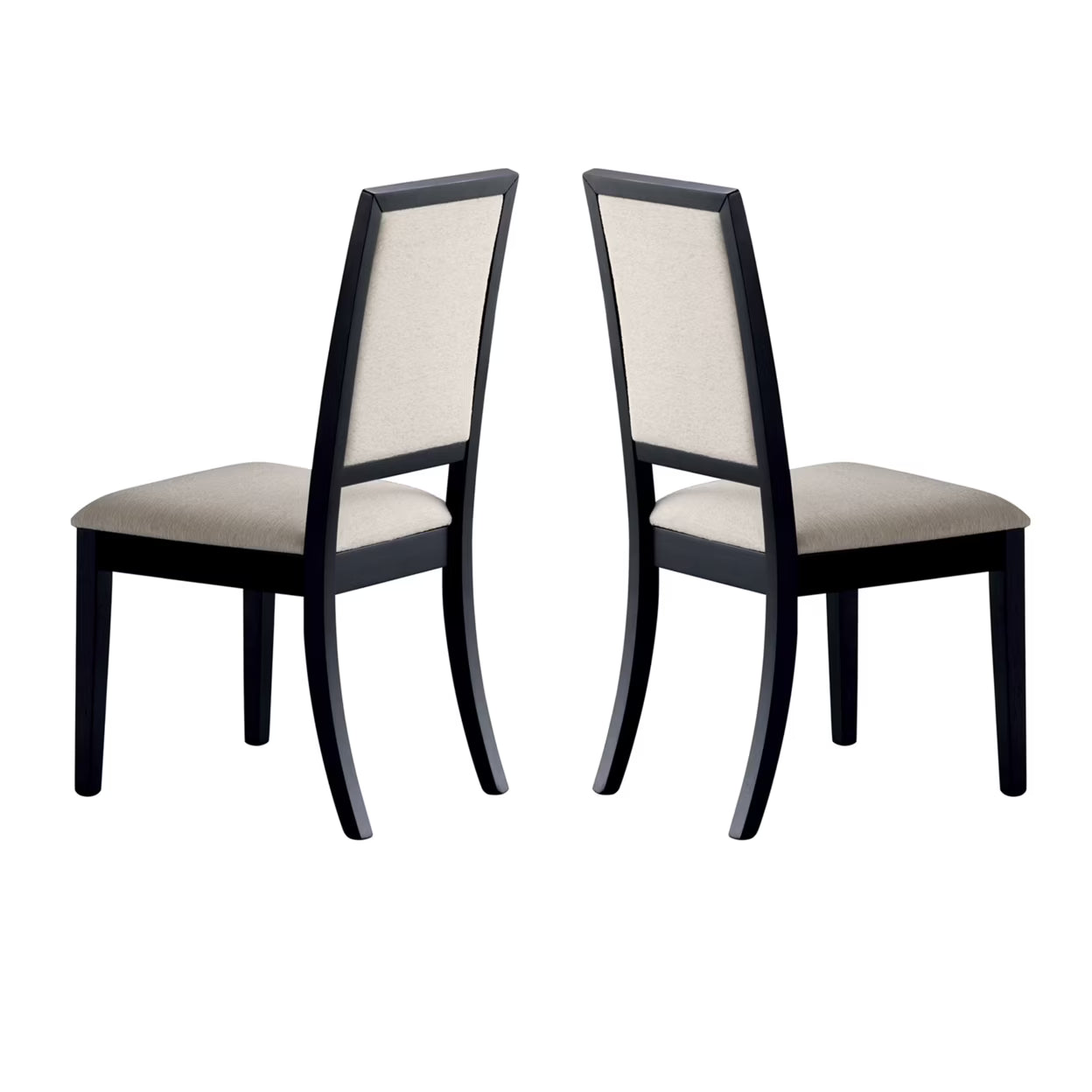 Black and Cream Upholstered Dining Side Chairs (Set of 2) J17291