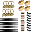32 Pieces Black E Track Tie-Down Kit with 5 ft Rails J7601