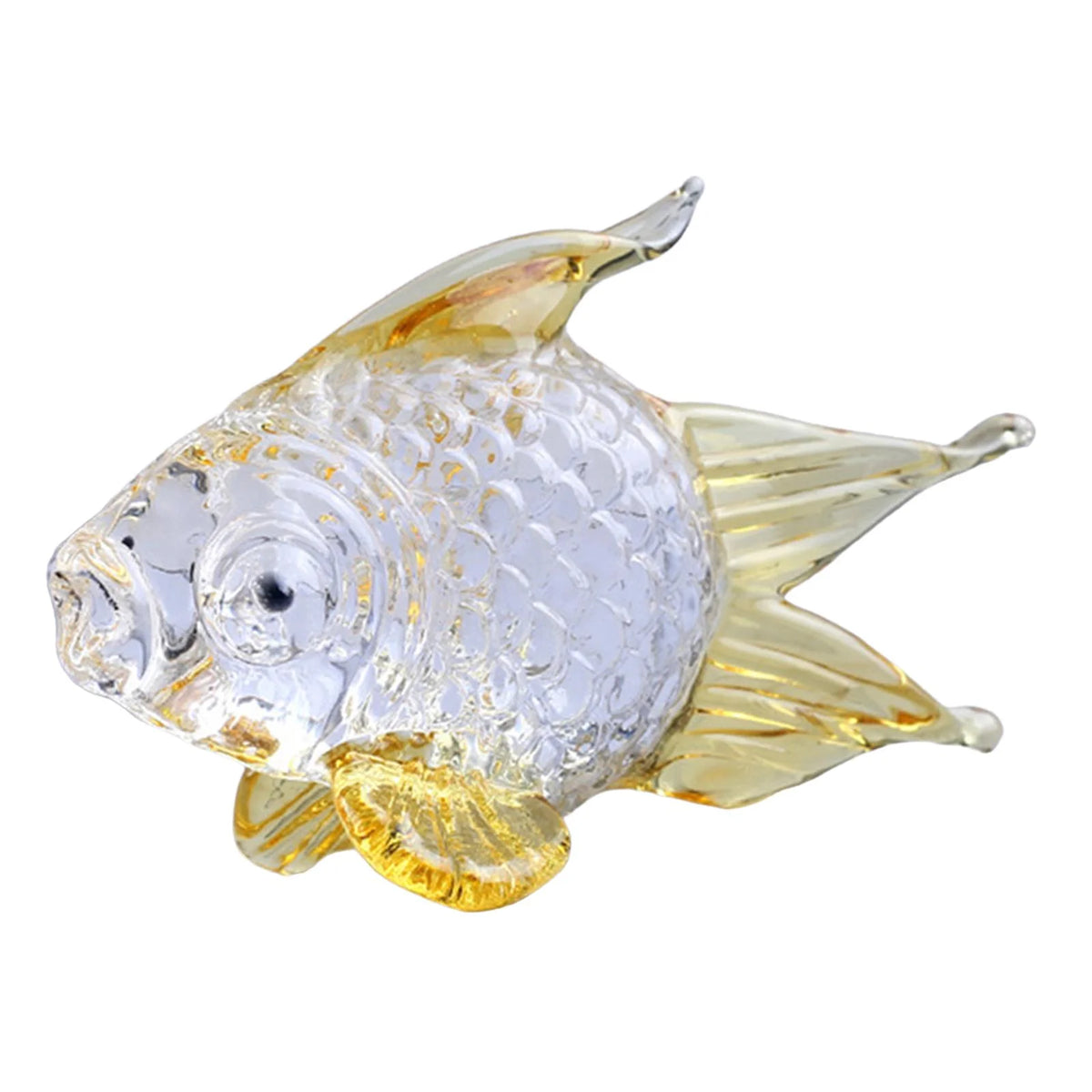 Hand Blown Glass Goldfish Figurine Ornament G864098
