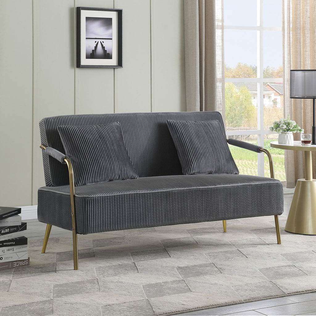 Grey Velvet Loveseat Sofa U84647