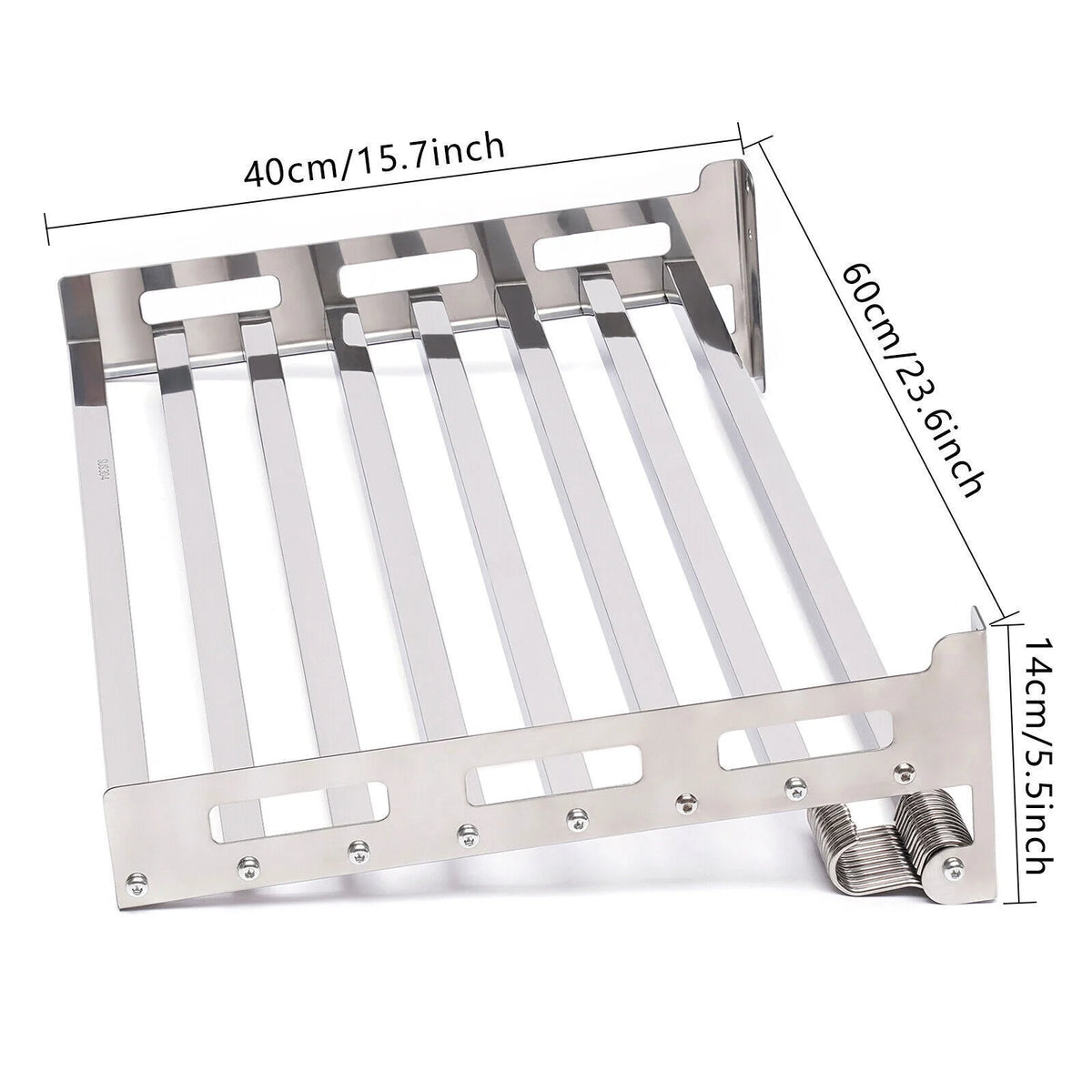 Wall Mount Microwave Oven Shelf Storage Bracket with 12 Hook Stainless E67764
