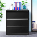 White Metal 4 Drawer Lateral Filing Cabinet with Lock R85102