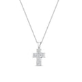 14k White Gold Diamond Cross Pendant D1445