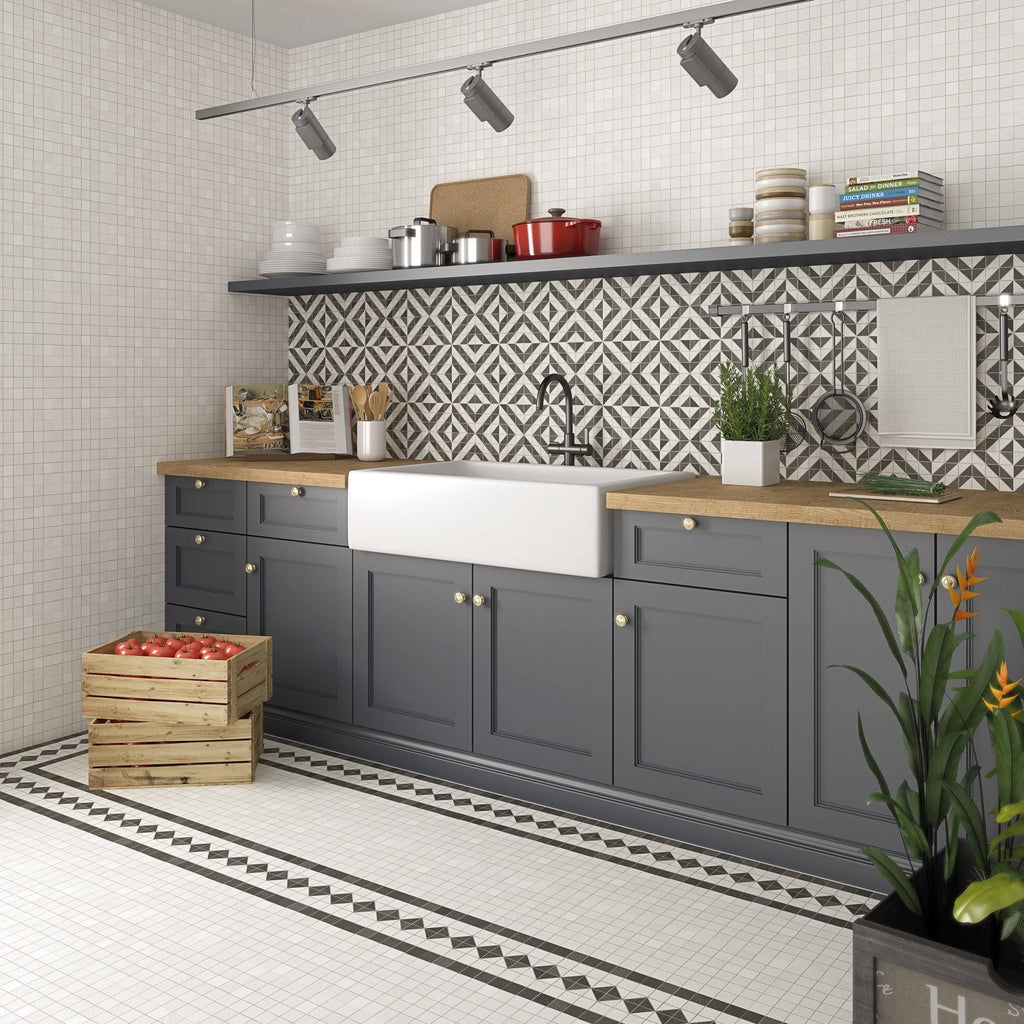 White 8x22 Square Floor and Wall Tile E458613