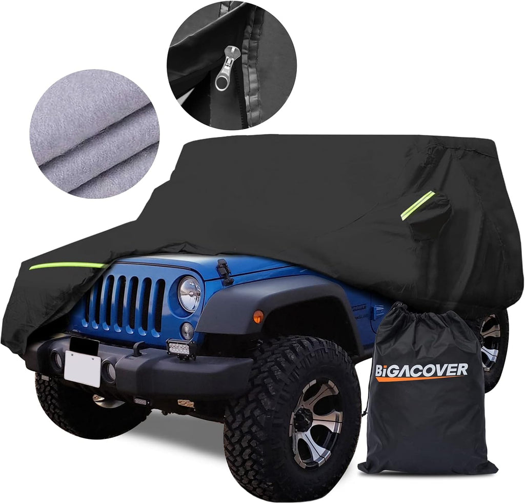 Waterproof 6 Layers SUV Cover with Zipper, Black, Pack of 2 N993
