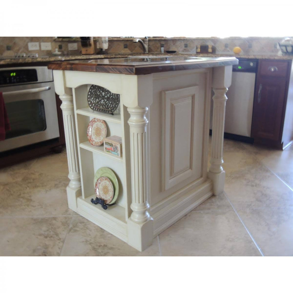 Rubberwood Fluted Cabinet Column U97780