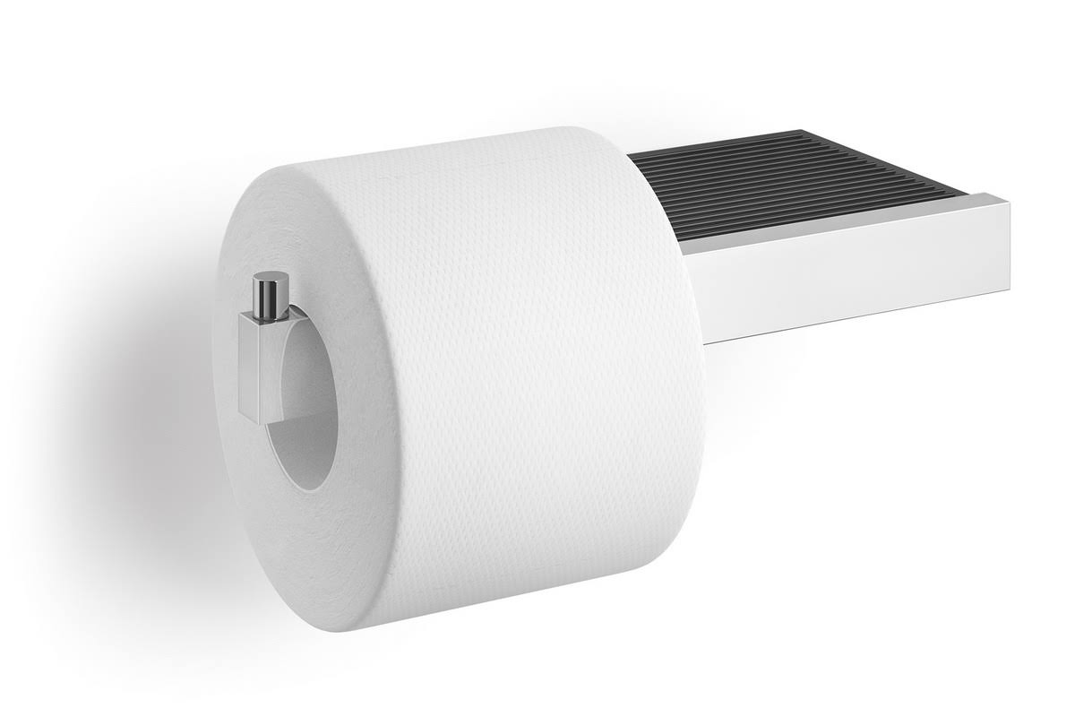 Toilet Roll Holder with Shelf High Gloss Wall Mount J6548