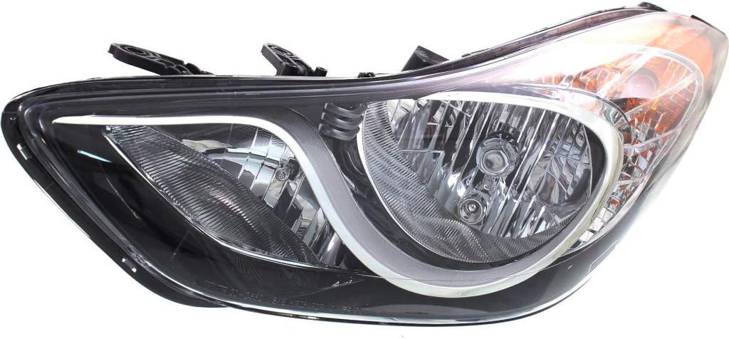 Headlight Assembly Passenger Side with Bulbs Black Housing K589
