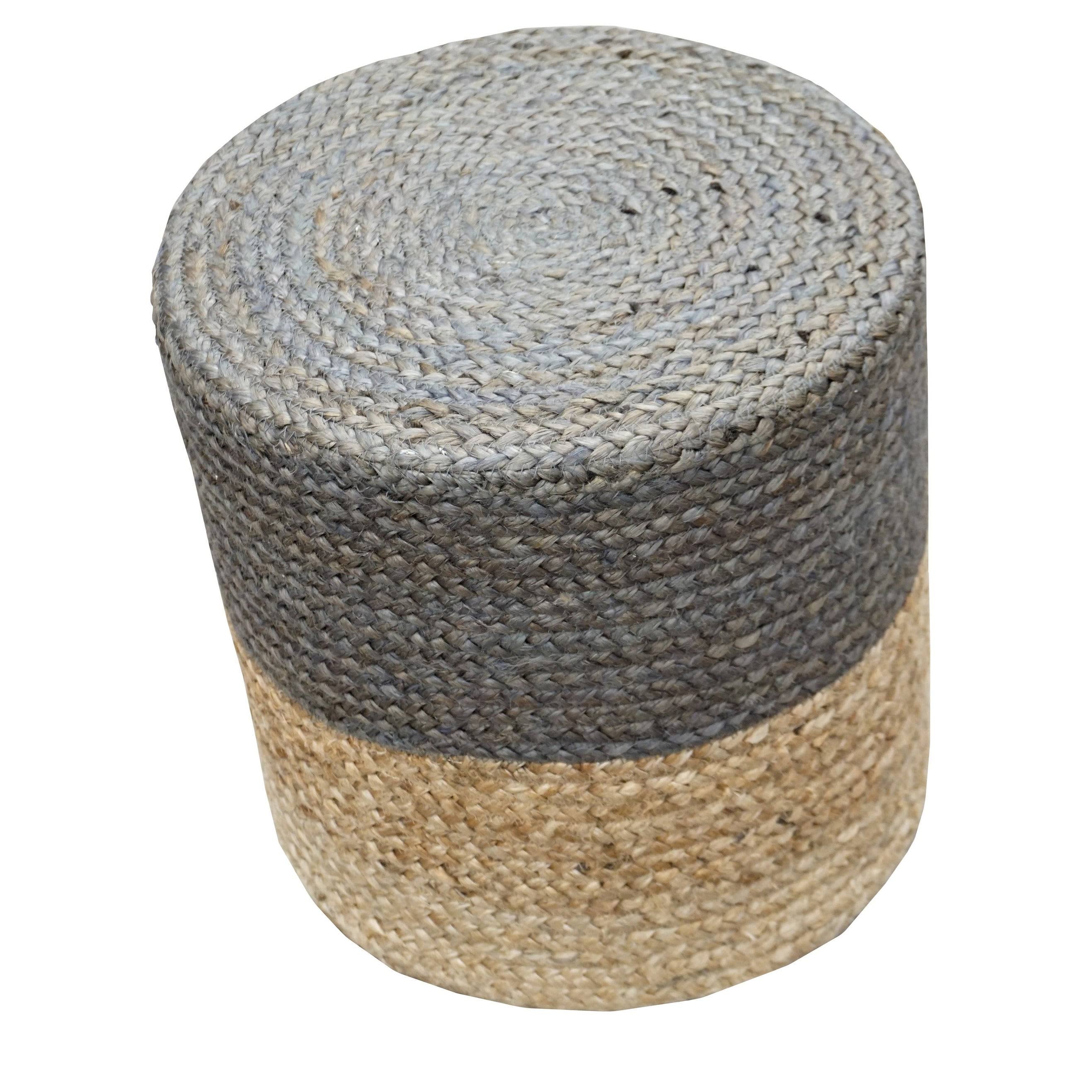 Grey Medium Jute Pouf G86898