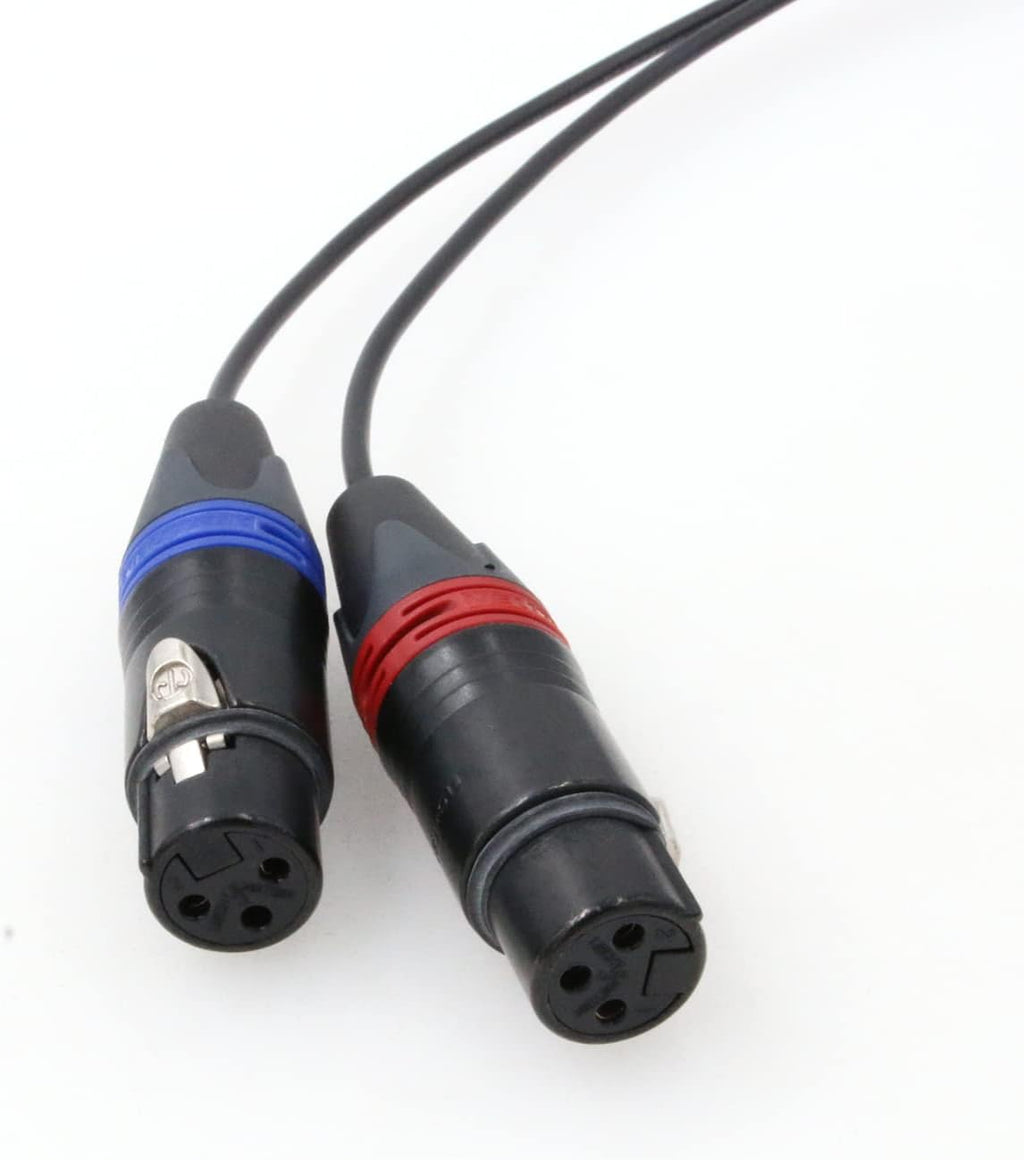 Dual 3-Pin XLR Female to 5 Pin Right Angle Audio Input Cable U619