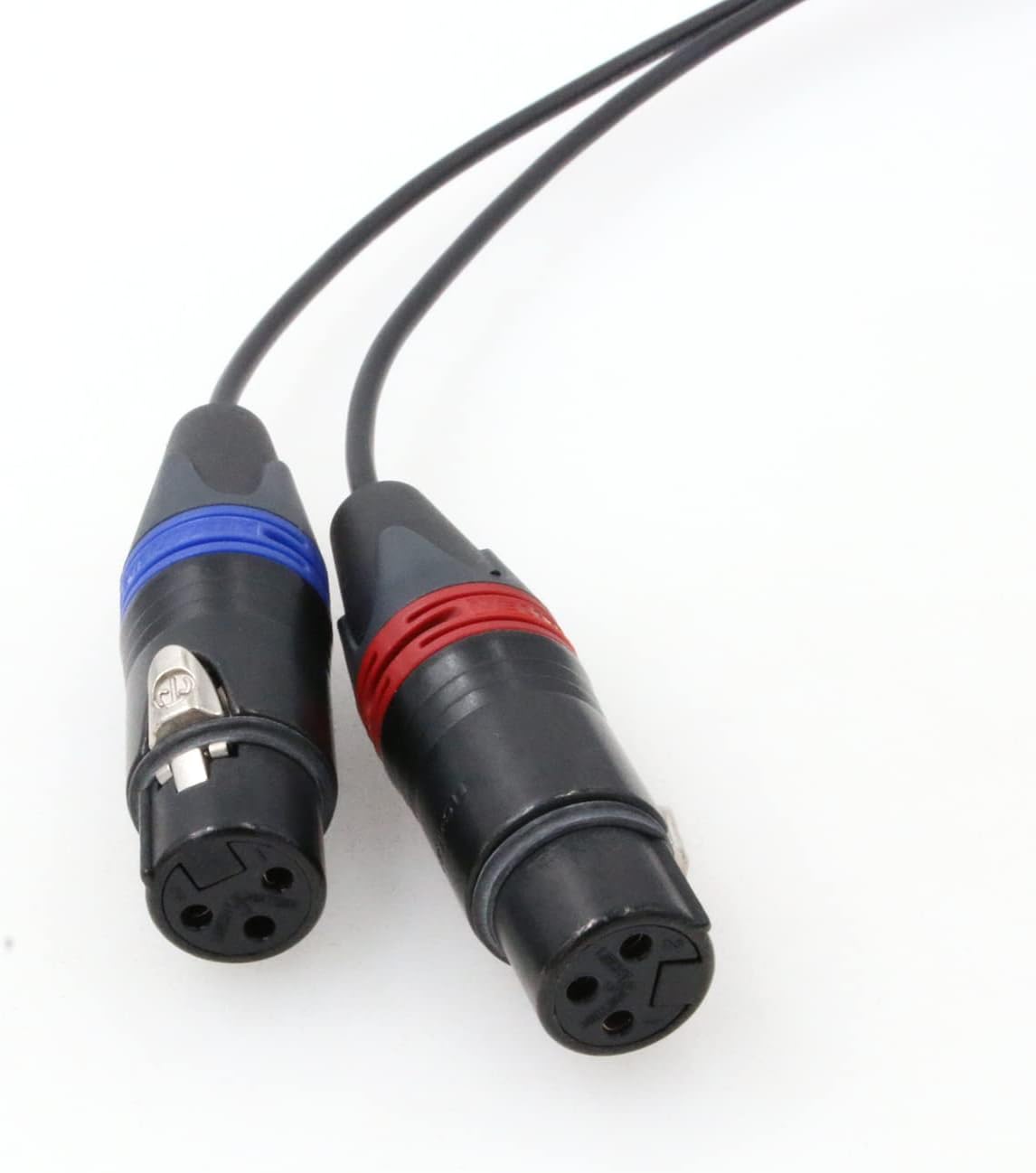 Dual 3-Pin XLR Female to 5 Pin Right Angle Audio Input Cable U619