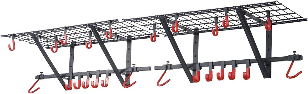 Garage Wall Shelving with Vertical Bike Hanger, Powder Coated Steel S16798