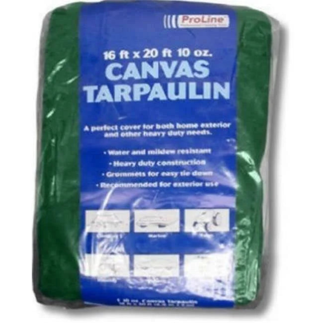 16 x 20 ft. 10 oz. Canvas Tarp Hunter Green Y9658