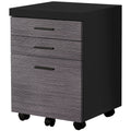 Gray Rectangular Filing Cabinet with Castors Q889556
