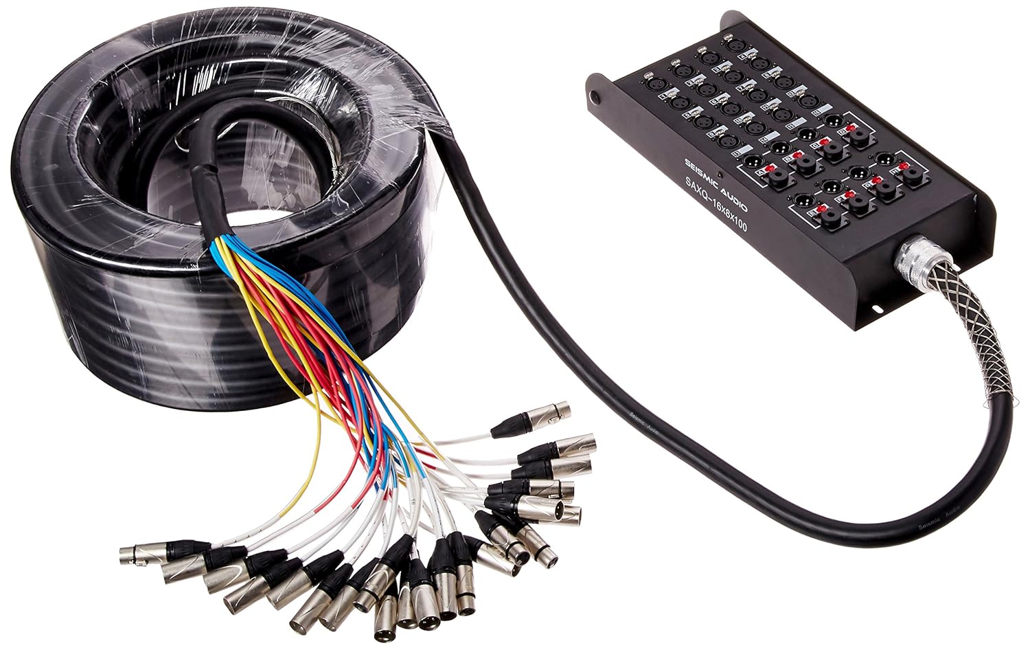 16 Channel 100' XLR Snake Cable with 4 XLR and 1/4 Returns K9436